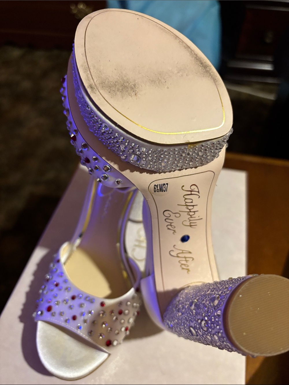 Jessica Simpson White Crystal Embellished Heeled Sandals